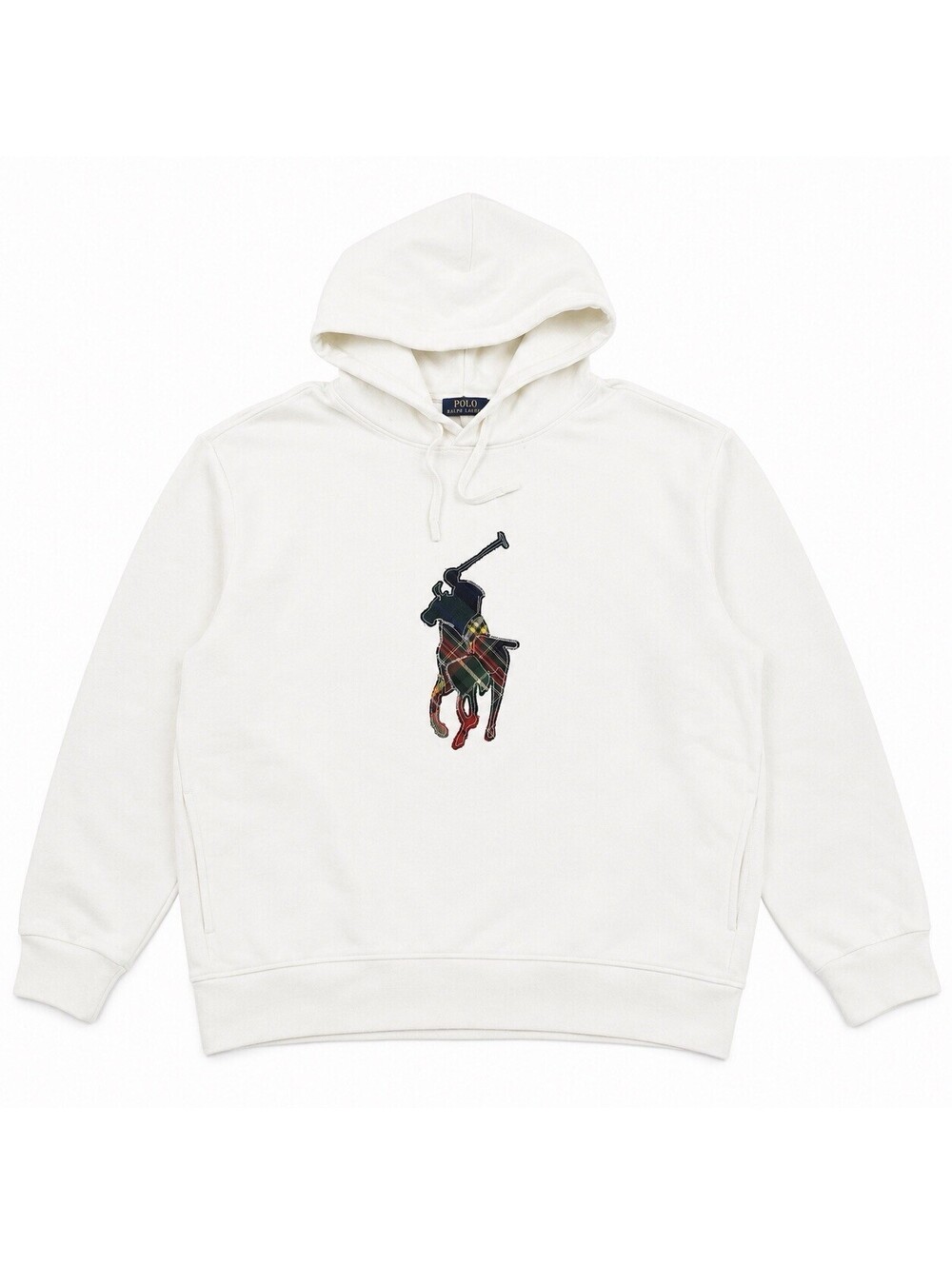 Polo Ralph Lauren Patchwork Big Pony Solid White Hoodie Men’s Size 2XLT B&T NWOT